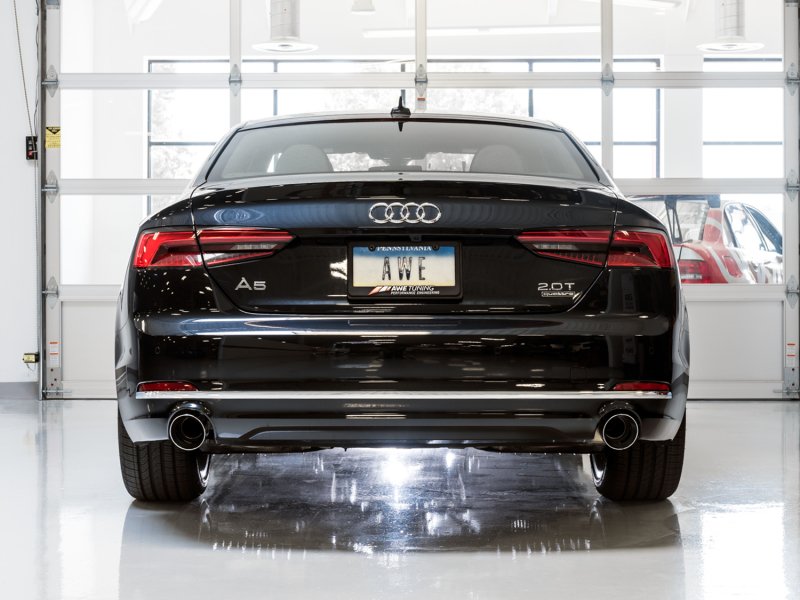 AWE Tuning Audi B9 A5 Touring Edition Exhaust Dual Outlet - Chrome Silver Tips (Includes DP) - Image 4