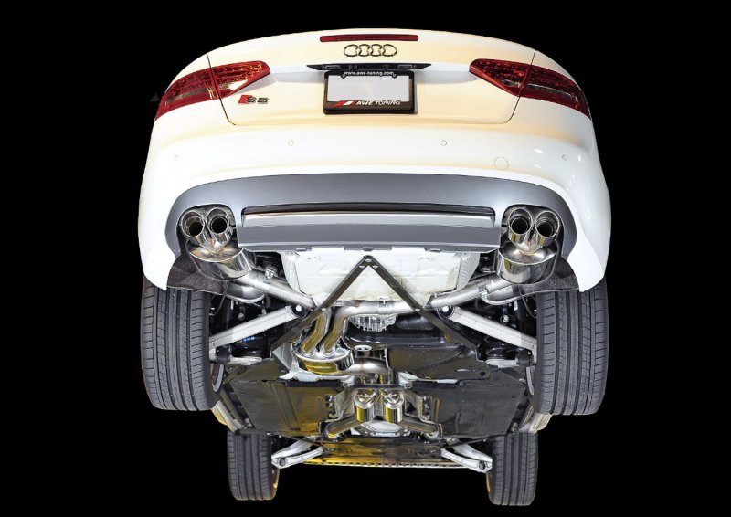 AWE Tuning B8 / B8.5 S5 Cabrio Touring Edition Exhaust - Resonated - Diamond Black Tips - Image 2