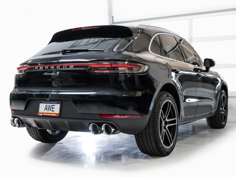 AWE Tuning 19-21 Porsche Macan 3.0T/2.9TT Touring Edition Catback Exhaust w/ Chrome Silver Tips - Image 2