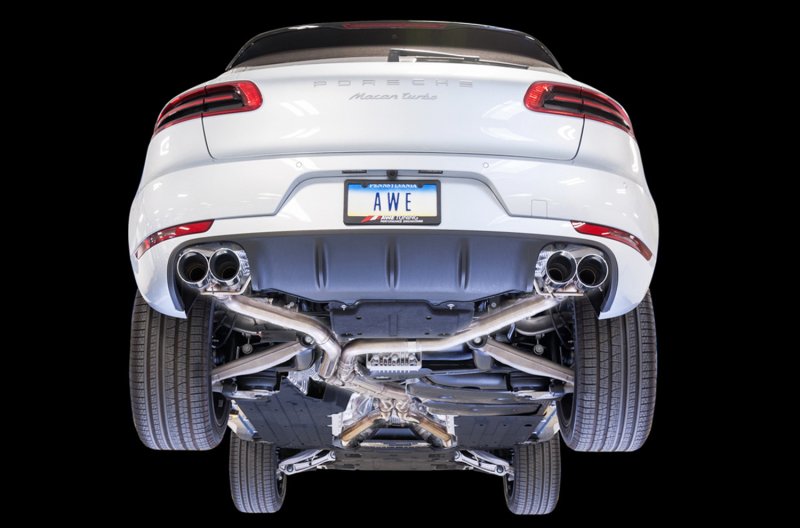 AWE Tuning Porsche Macan Touring Edition Exhaust System - Chrome Silver 102mm Tips - Image 3
