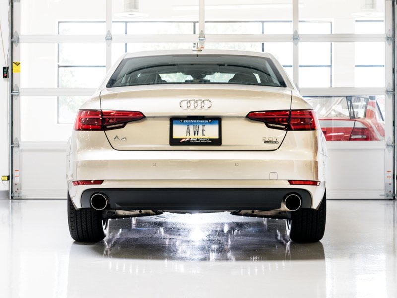AWE Tuning Audi B9 A4 SwitchPath Exhaust Dual Outlet - Chrome Silver Tips (Includes DP and Remote) - Image 6