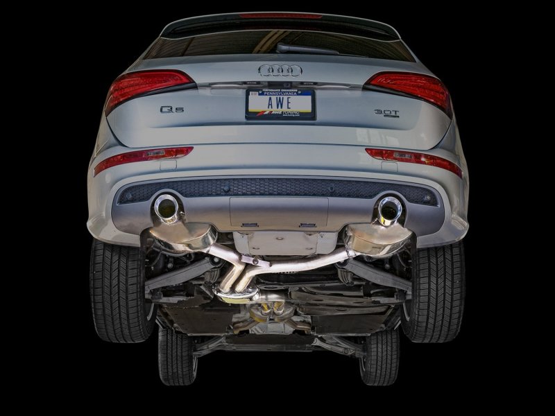 AWE Tuning Audi 8R Q5 3.0T Touring Edition Exhaust Dual Outlet Diamond Black Tips - Image 2