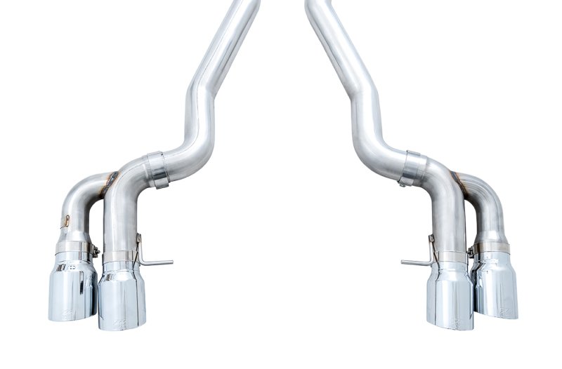 AWE Tuning 18-19 BMW M5 (F90) 4.4T AWD Cat-back Exhaust - Track Edition (Chrome Silver Tips) - Image 3