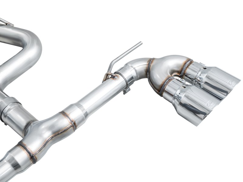 AWE MK8 Volkswagen Golf R 3in Track Edition Quad Exhaust - Chrome Silver Tips - Image 10