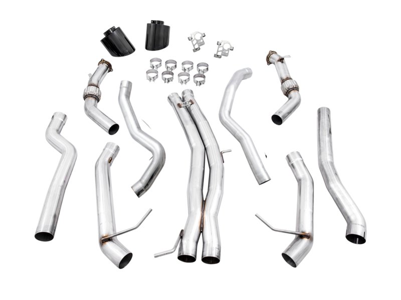 AWE Tuning Audi B9.5 RS5 Sportback Non-Resonated Track Edition Exhaust - RS-Style Diamond Blk Tips - Image 3