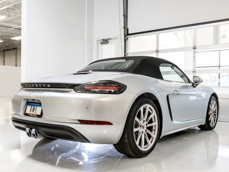 AWE Tuning Porsche 718 Boxster / Cayman Touring Edition Exhaust - Chrome Silver Tips - Image 3