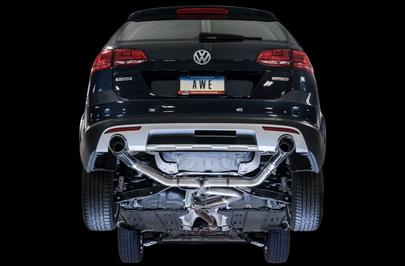 AWE Tuning VW MK7 Golf Alltrack/Sportwagen 4Motion Track Edition Exhaust - Polished Silver Tips - Image 2