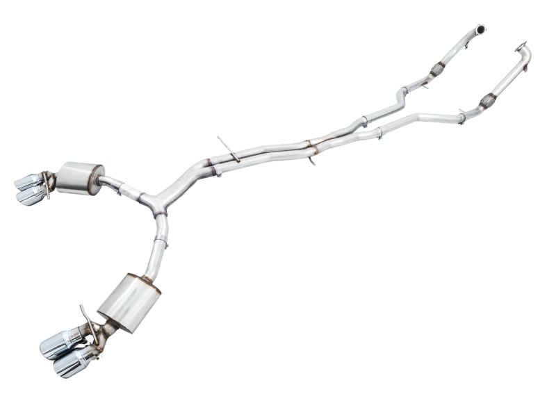 AWE Tuning Audi B9 S5 Sportback Touring Edition Exhaust - Non-Resonated (Silver 102mm Tips) - Image 5