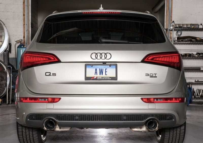 AWE Tuning Audi 8R Q5 3.0T Touring Edition Exhaust Dual Outlet Diamond Black Tips - Image 4