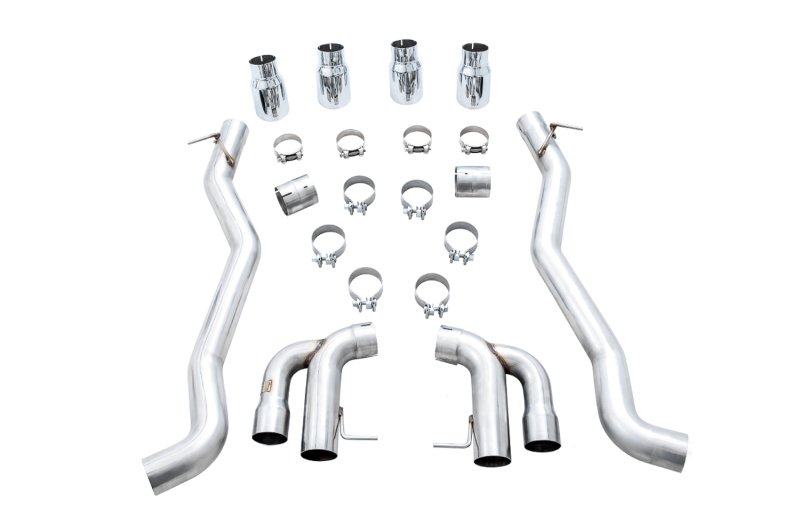 AWE Tuning 18-19 BMW M5 (F90) 4.4T AWD Axle-back Exhaust - Track Edition (Chrome Silver Tips) - Image 3