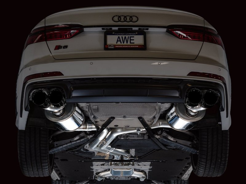 AWE Tuning 19-23 Audi C8 S6/S7 2.9T V6 AWD Touring Edition Exhaust - Diamond Black Tips - Image 2