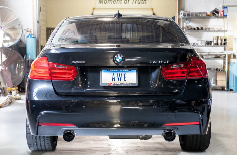 AWE Tuning BMW F3X 335i/435i Touring Edition Axle-Back Exhaust - Chrome Silver Tips (102mm) - Image 5
