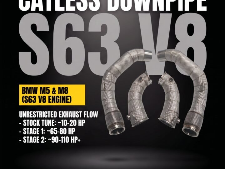 Untd. Performance Catless Downpipe W/ Shield - BMW M5 M8 F90/F91/F92/F93 2017-2021 S63 V8