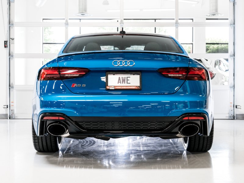 AWE Tuning Audi B9.5 RS5 Sportback Non-Resonated Touring Edition Exhaust - RS-Style Diamond Blk Tips - Image 6