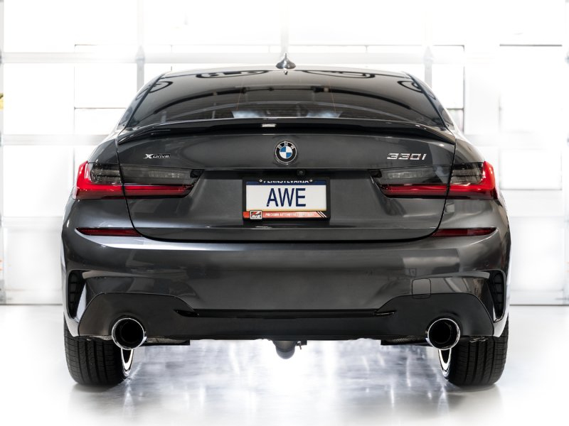 AWE 19-23 BMW 330i / 21-23 BMW 430i Base G2X Track Edition Axle Back Exhaust - Chrome Silver - Image 3