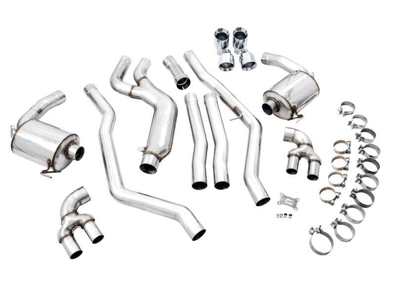 AWE Tuning 2019+ BMW M340i (G20) Non-Resonated Touring Edition Exhaust - Quad Chrome Silver Tips - Image 8